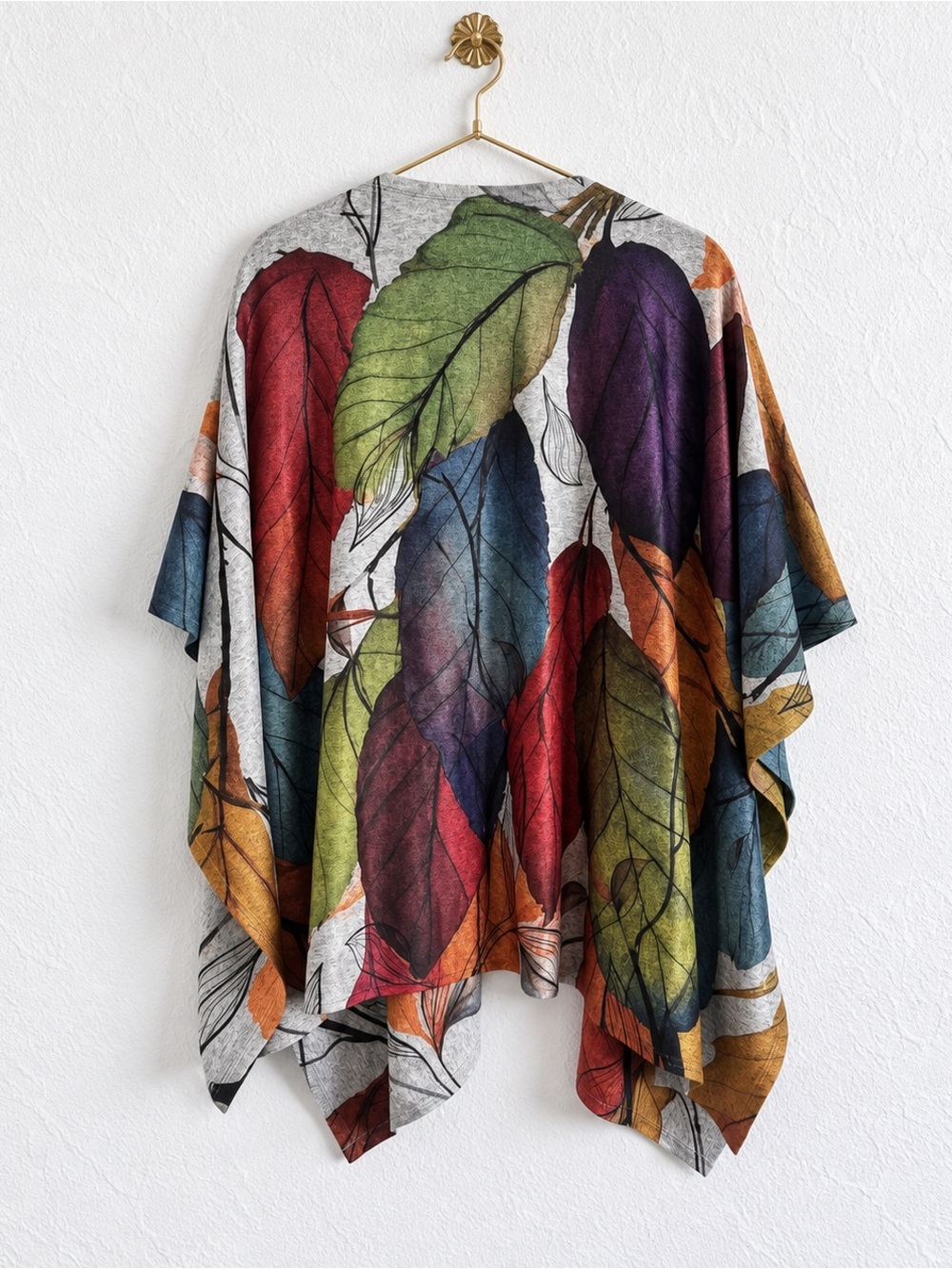 ET LOIS FALL GREEN RED PURPLE TOPPER WRAP WINTER STOLE CAPE SHAWL OS ONE SIZE - Picture 3 of 3